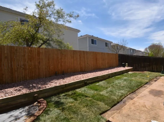 French drain installation yard